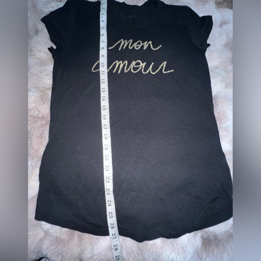 Zadig & Voltaire Skinny Mon Amour Foil Tee Shirt Black - Picture 12 of 13